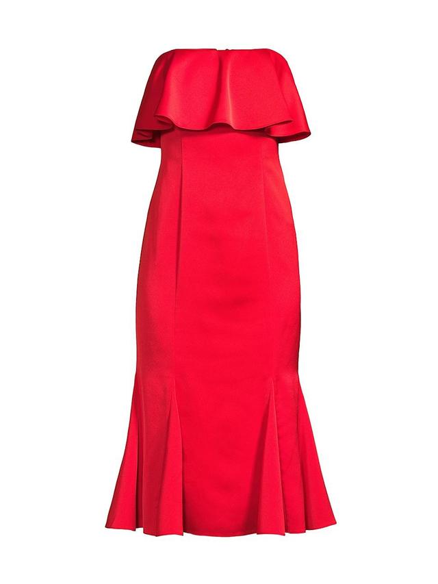 Womens Crepe-Back Satin Strapless Midi-Dress Product Image