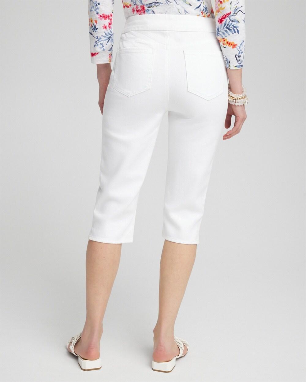 No-Stain 17" Pull-on Denim Capris Product Image