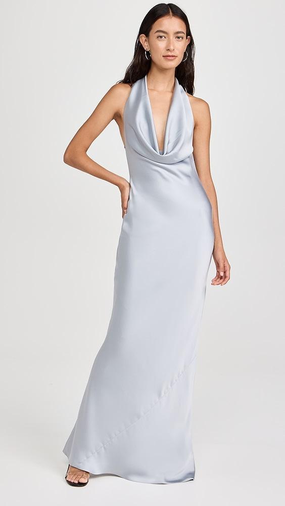 Norma Kamali Halter Drape Bias Gown | Shopbop Product Image