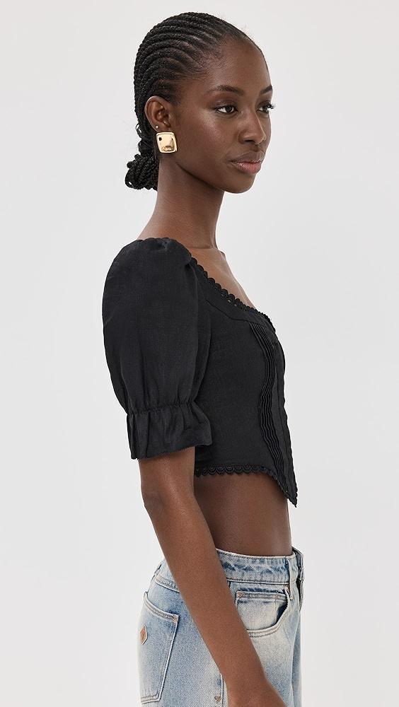 Reformation Simmie Linen Top | Shopbop Product Image