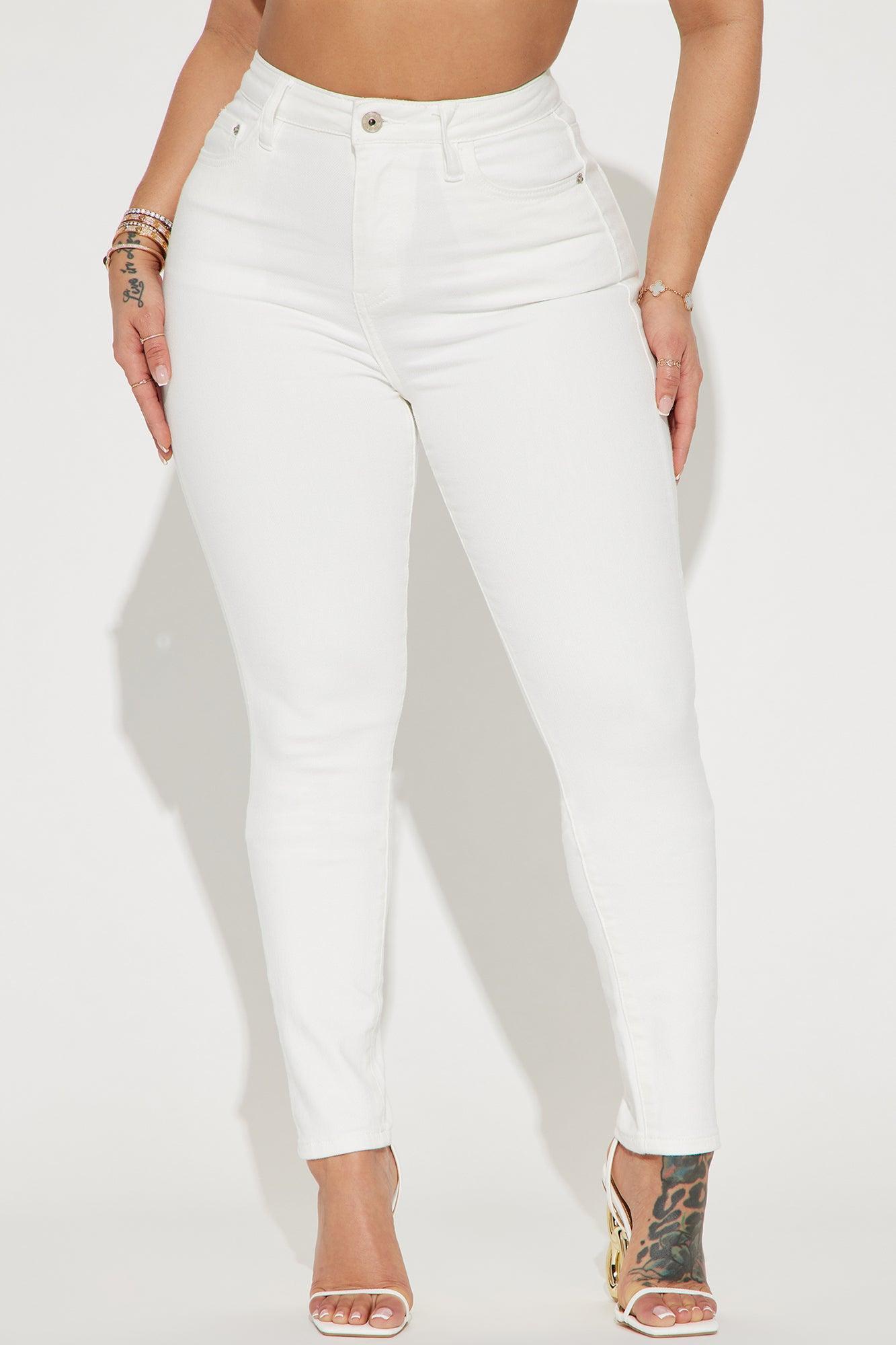 To The Point Stretch Skinny Jeans - White Product Image