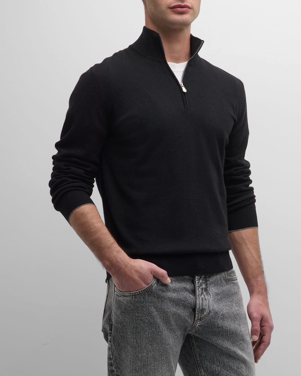 Mens Cashmere Quarter-Zip Sweater Product Image