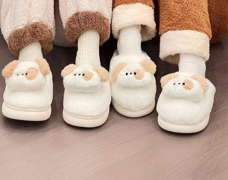 Dog Accent Fleece Home Slippers Product Image