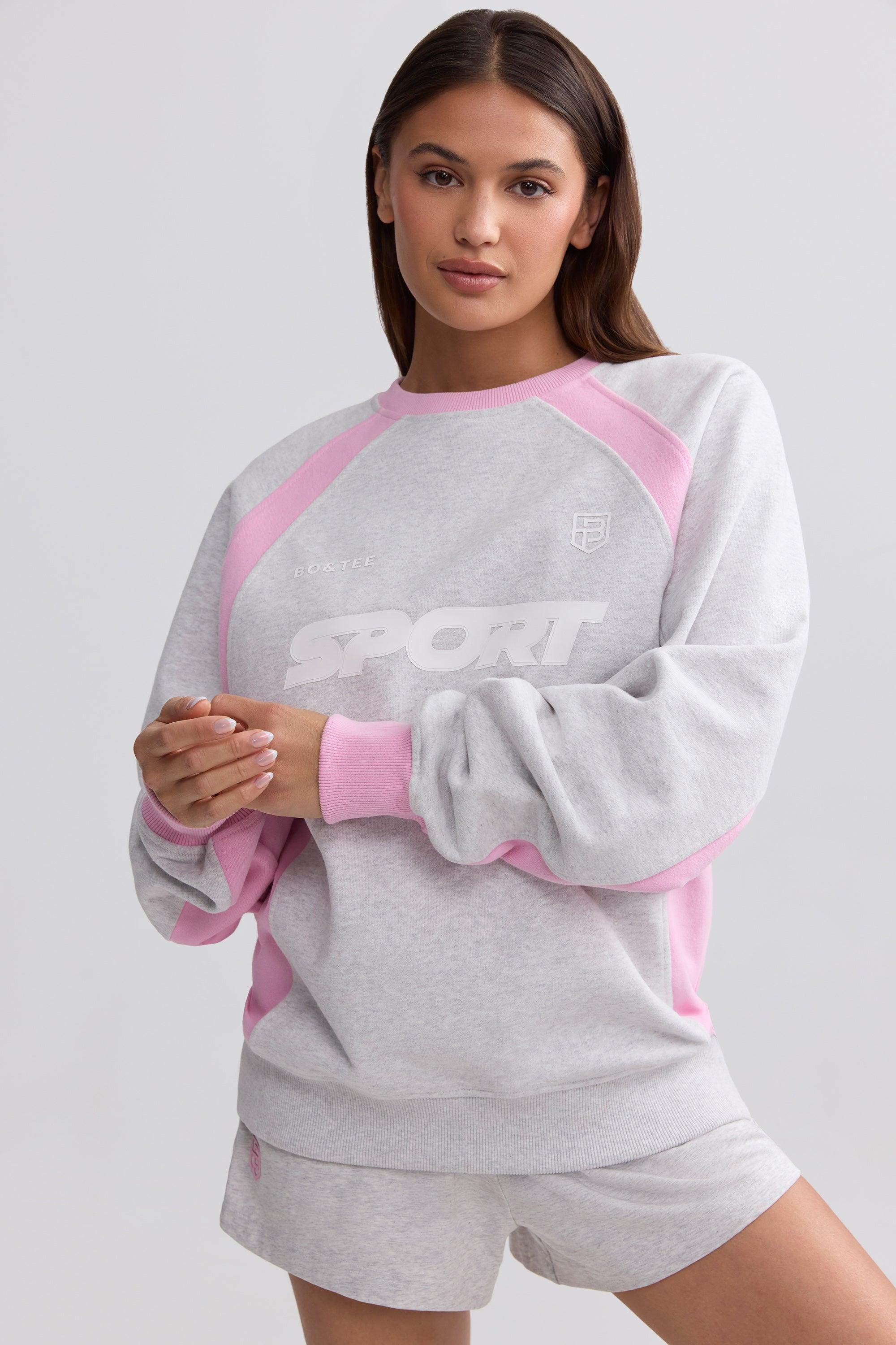 Oversized Colourblock Sweatshirt in Grey Marl Product Image