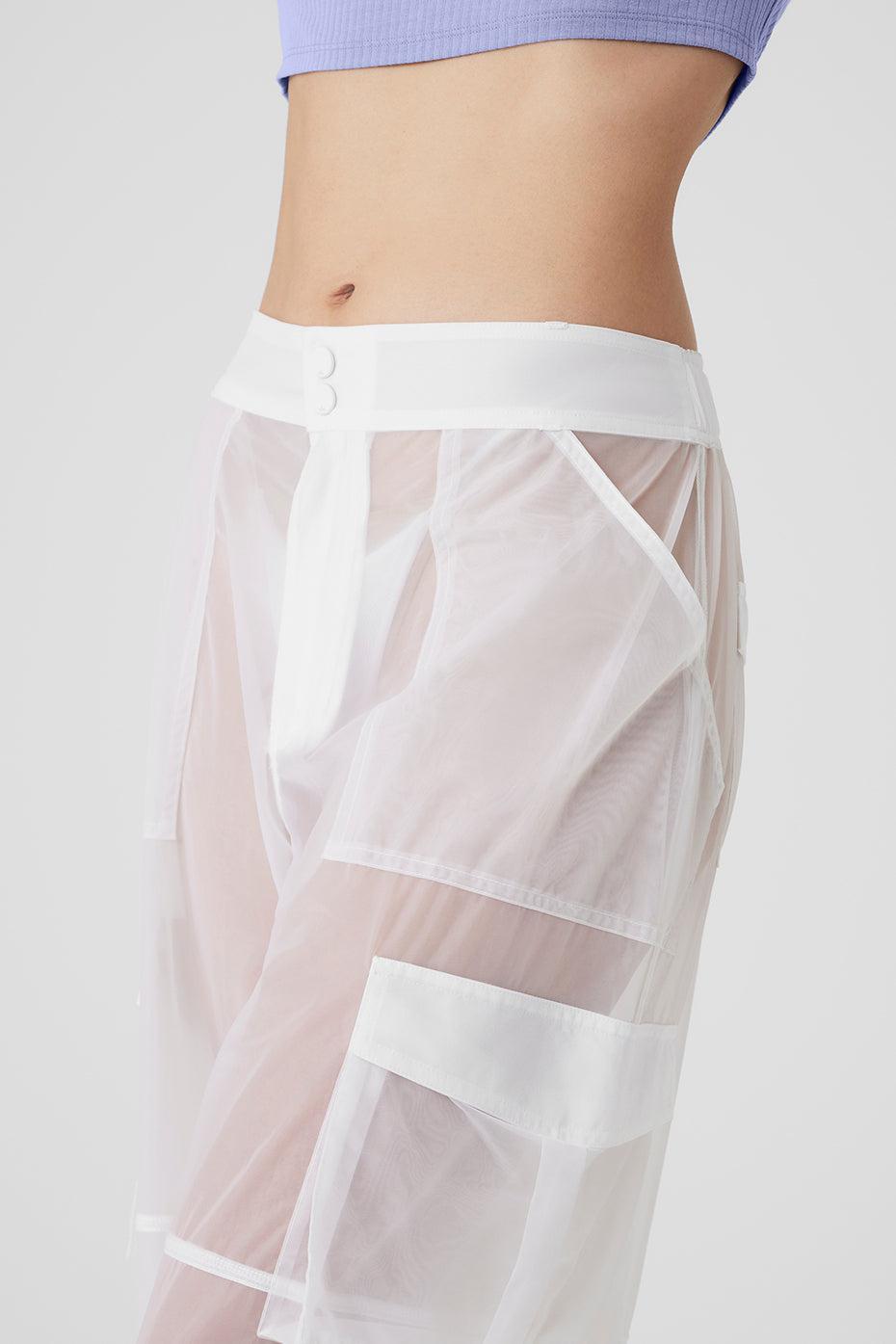 Sheer Effusion Cargo Wide Leg Trouser - White Female Product Image