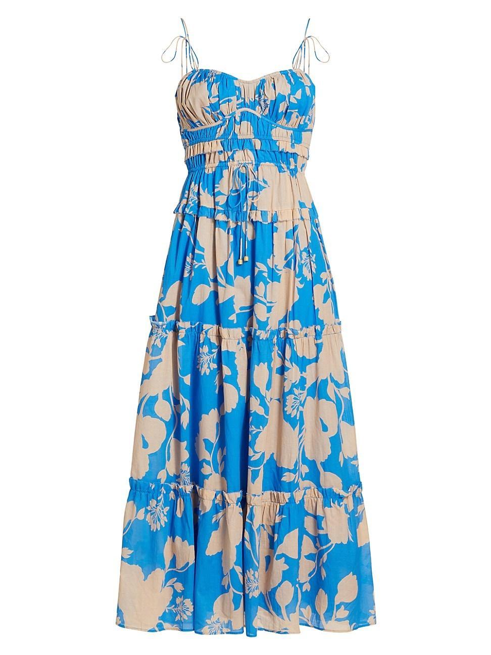 Womens Aurora Floral Midi-Dress Product Image