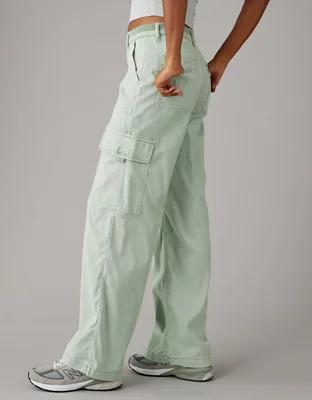 AE Dreamy Drape Stretch Cargo Super High-Waisted Baggy Wide-Leg Pant Product Image