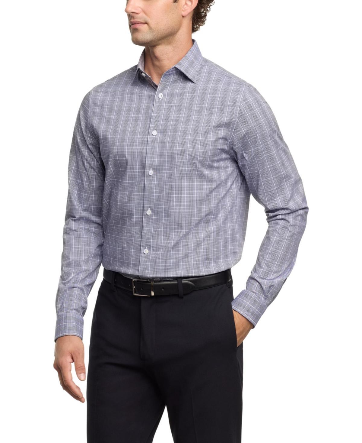 Michael Kors Mens Regular Fit Comfort Stretch Check Dress Shirt Product Image