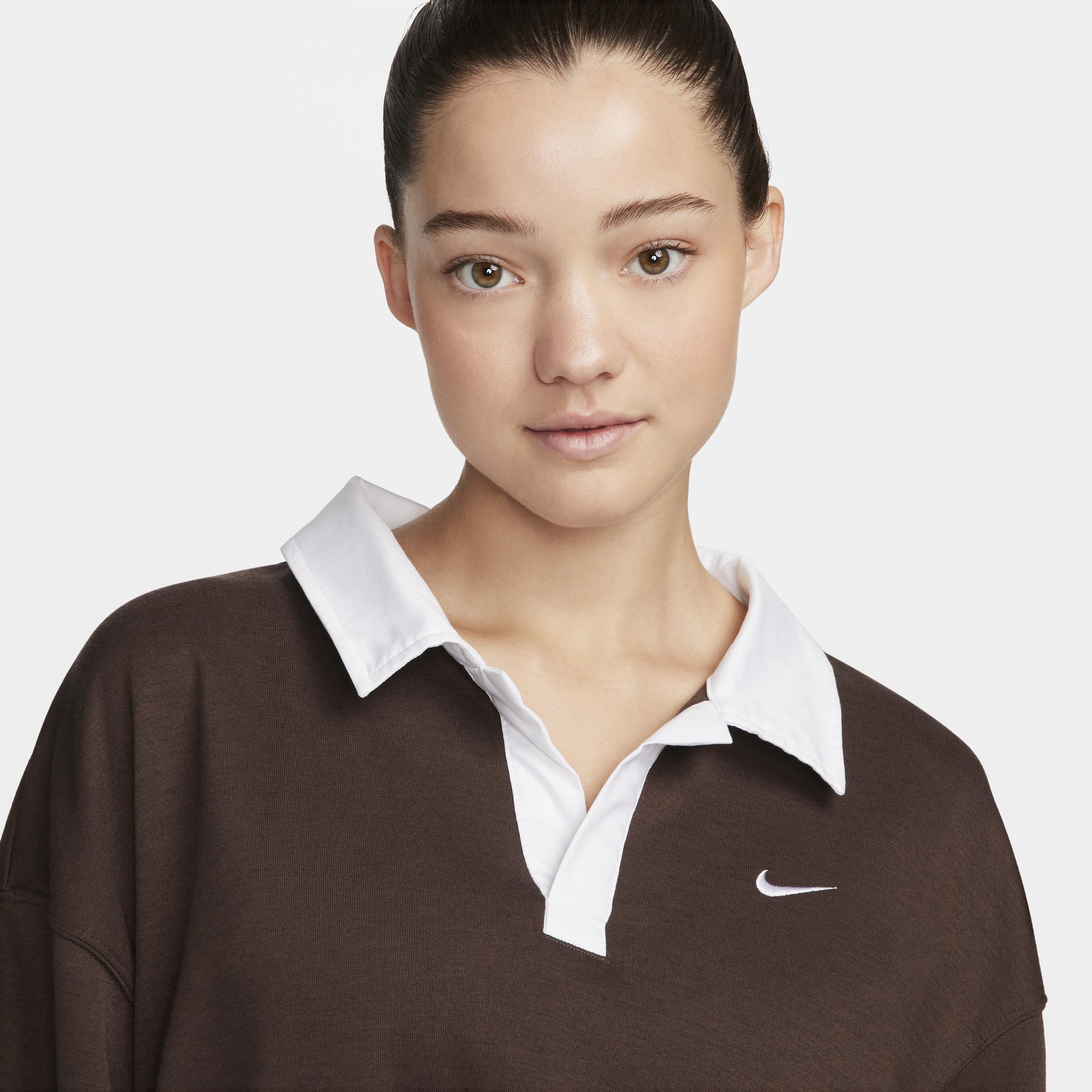 Women's Nike Sportswear Essential Oversized Long-Sleeve Polo Product Image