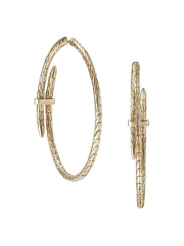 John Hardy 14K Yellow Gold Spear Diamond Coil Hoop Earrings Product Image