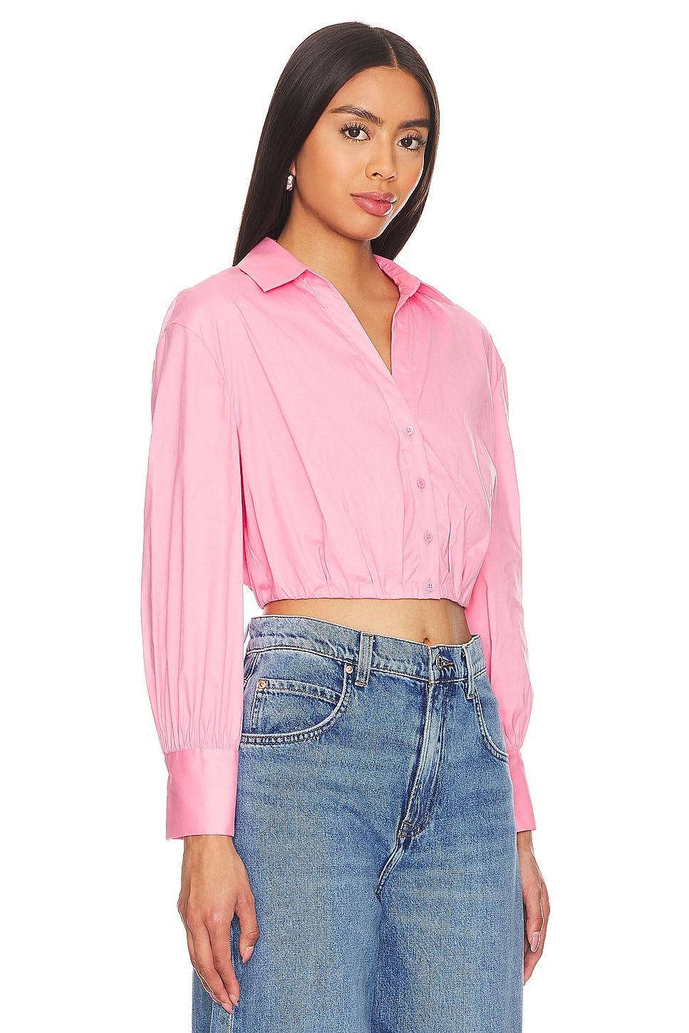 Trudy Cropped Pleated Top Alice + Olivia Product Image