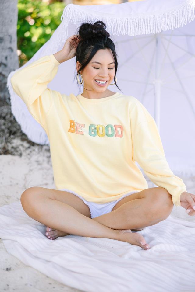 Be Good Yellow Graphic Corded Sweatshirt Female Product Image