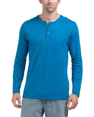 Organic Pima Cotton Henley Top for Men Product Image