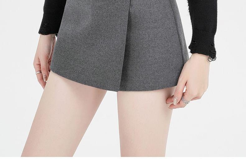 High Waist Plain Mini A-Line Skort Product Image