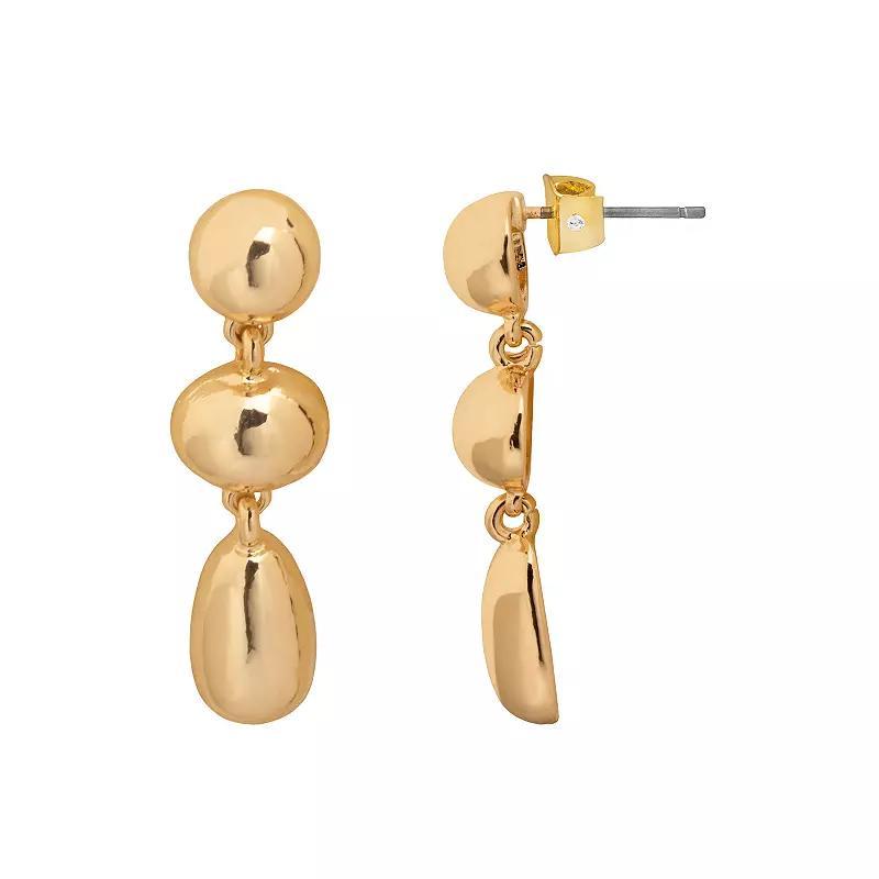 LC Lauren Conrad Gold Tone 3 Layer Drop Earrings, Womens, None Product Image