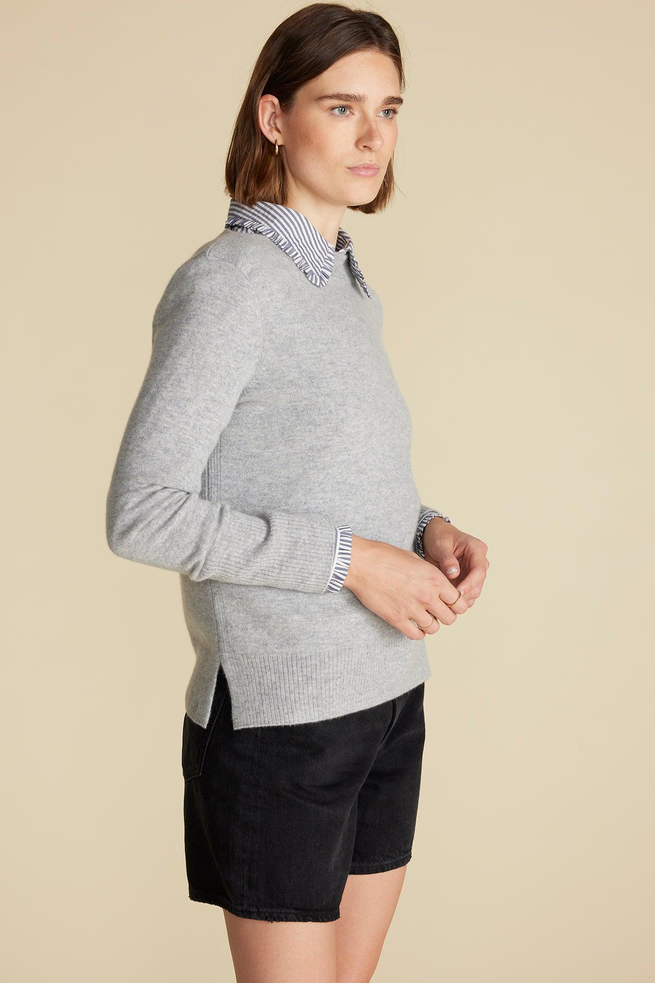 Nadia Cashmere Sweater - Heather Grey Product Image