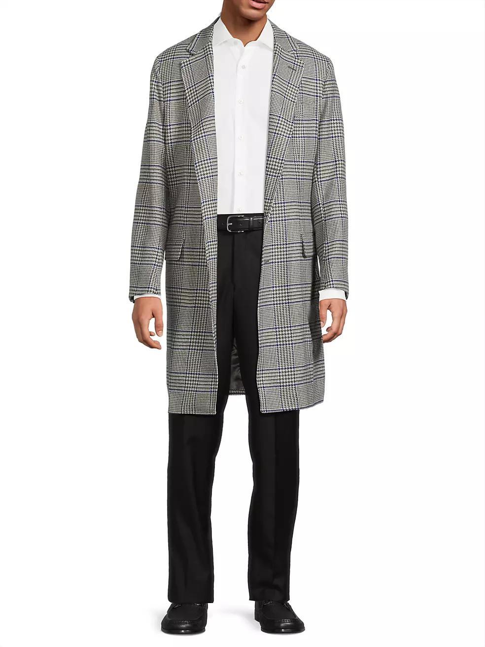 Glen Plaid Wool Overcoat Product Image