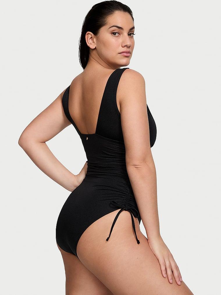 Ruched Plunge One-Piece Swimsuit Product Image