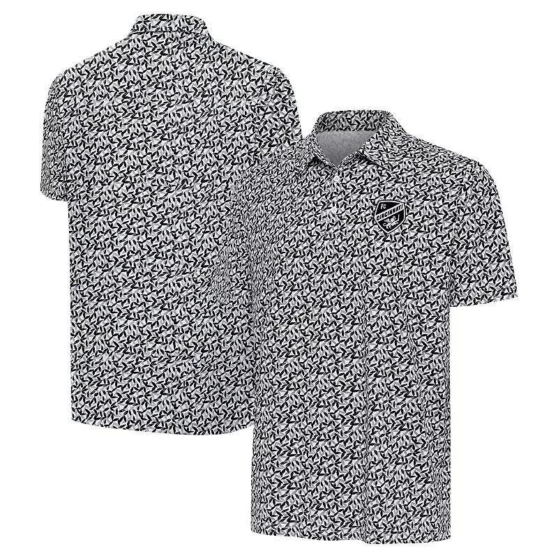 Mens Antigua Gray/Black Austin FC Seasons Polo Product Image