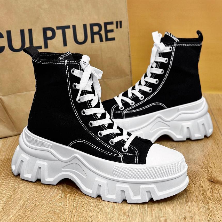 Platform Canvas High Top Sneakers Product Image