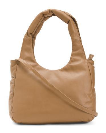 Leather Padded Shoulder Bag For Women Product Image