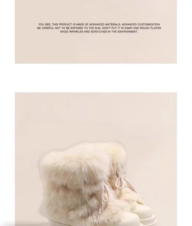 Fluffy Bow Platform Short Boots Product Image