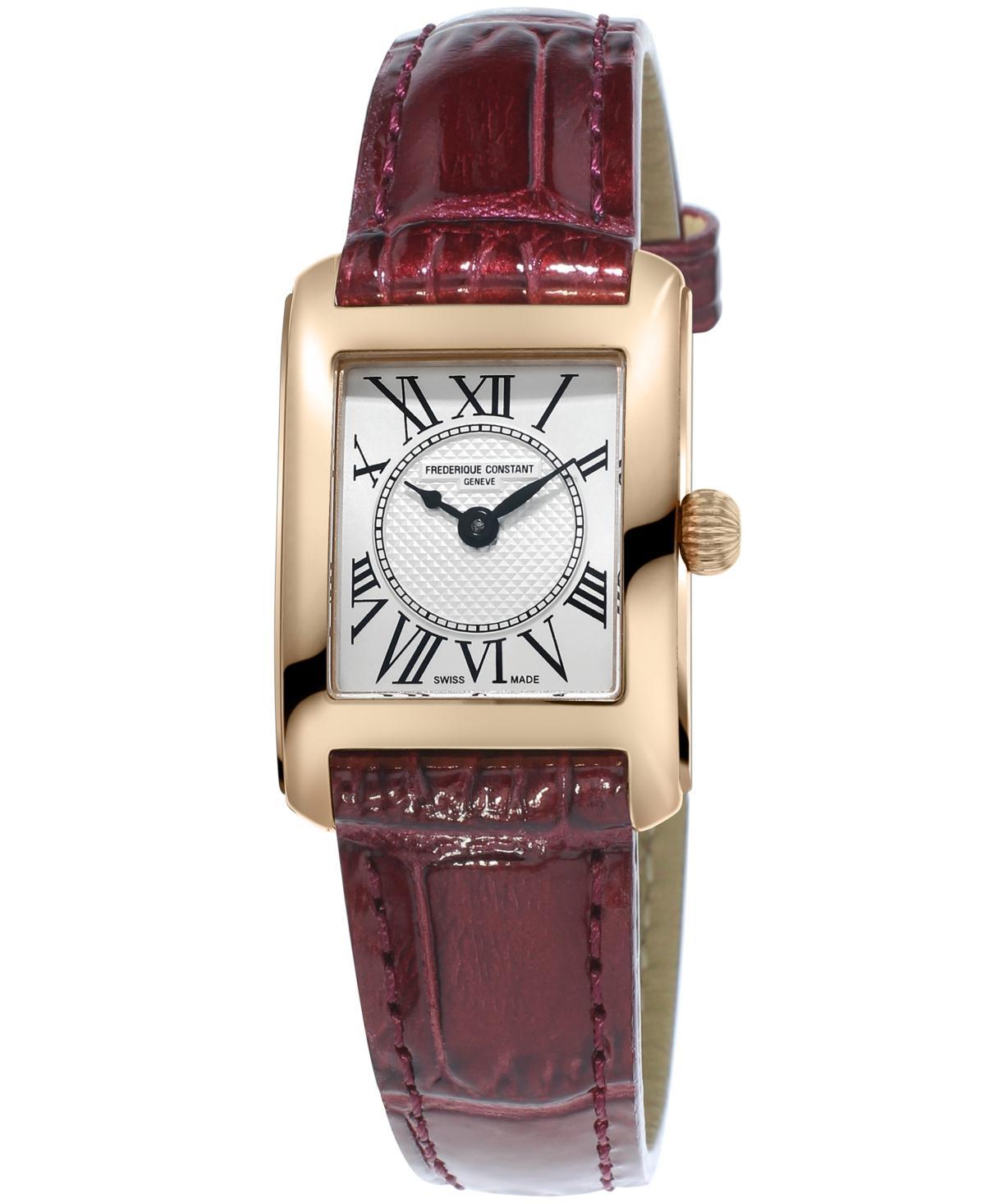 Frederique Constant Womens Swiss Carree Red Patent Leather Strap Watch 23x21mm Product Image