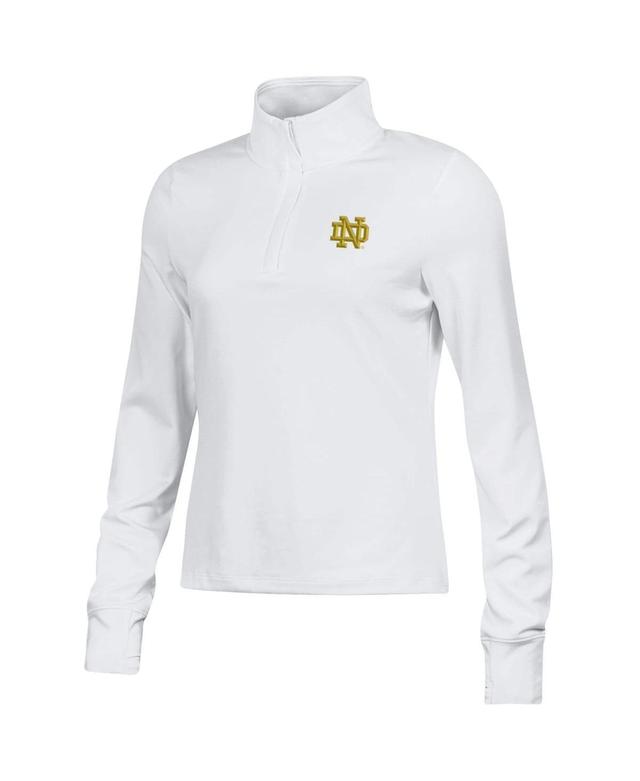 Under Armour Womens White Notre Dame Fighting Irish 2024 Shamrock Series Motion Quarter-Zip Pullover Top Product Image