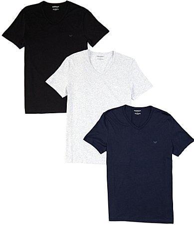 Emporio Armani 3-Pack V-neck Cotton T-Shirts Product Image