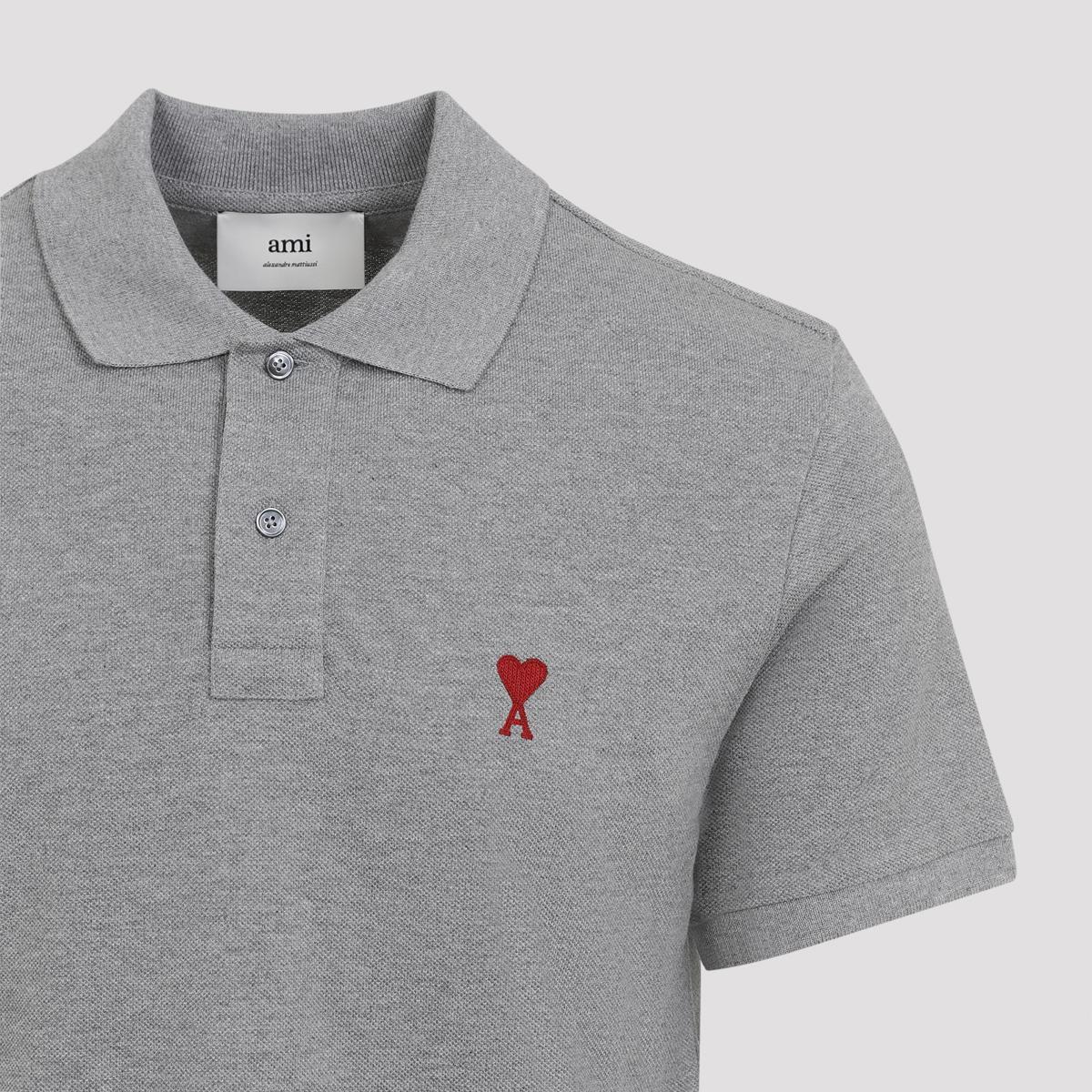 Ami De Coeur Organic Cotton Polo Shirt In Grey Product Image