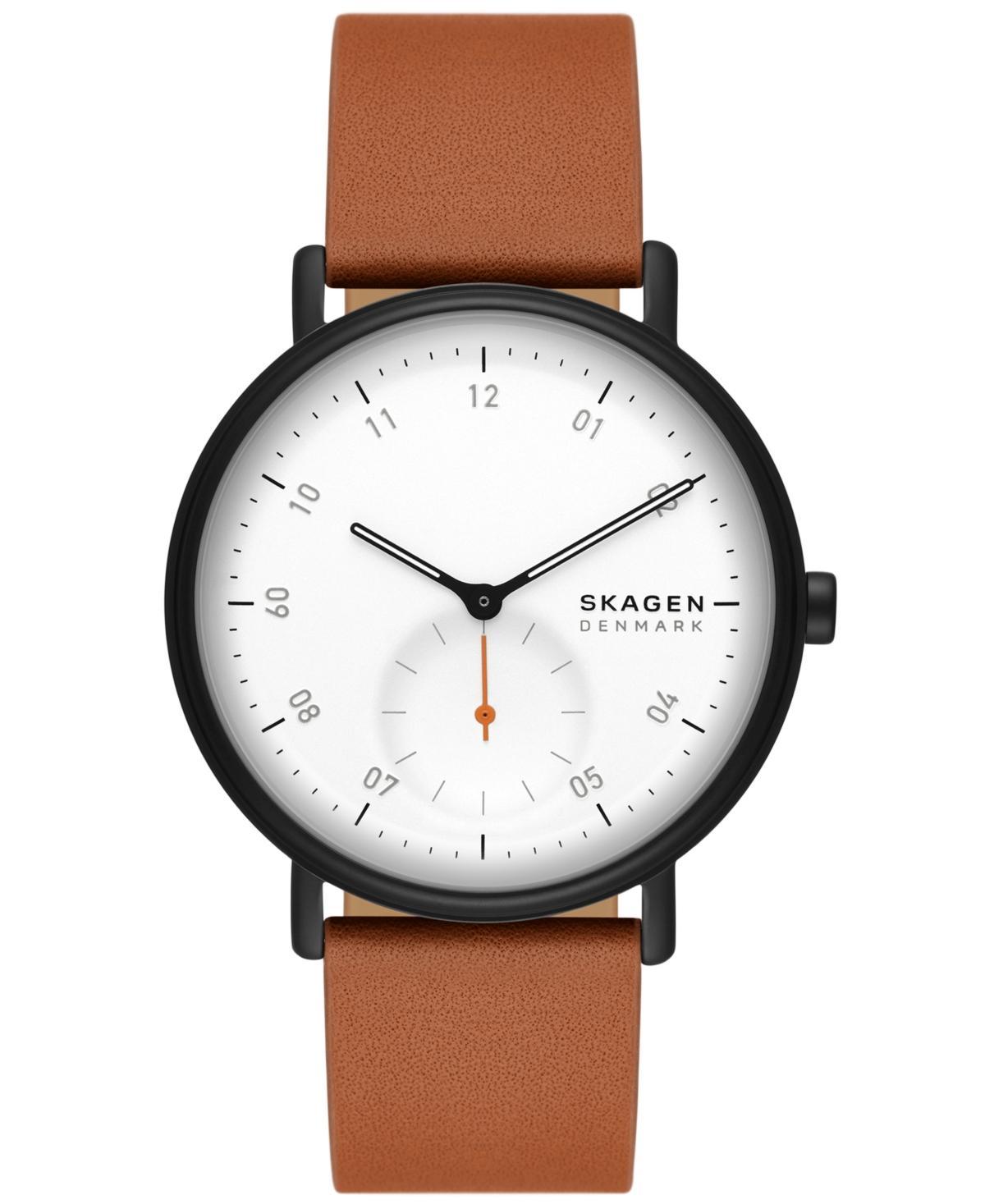 Skagen Mens Kuppel Quartz Three Hand Brown Leather, 44mm Product Image