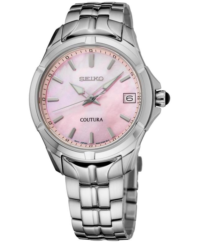 Seiko Womens Coutura Stainless Steel Bracelet Watch 34mm - Pink Product Image