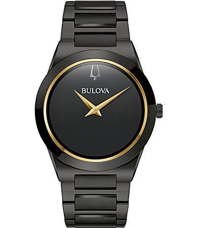 Bulova Mens Modern Millennia Black-Tone Stainless Steel Bracelet Watch 41mm Product Image