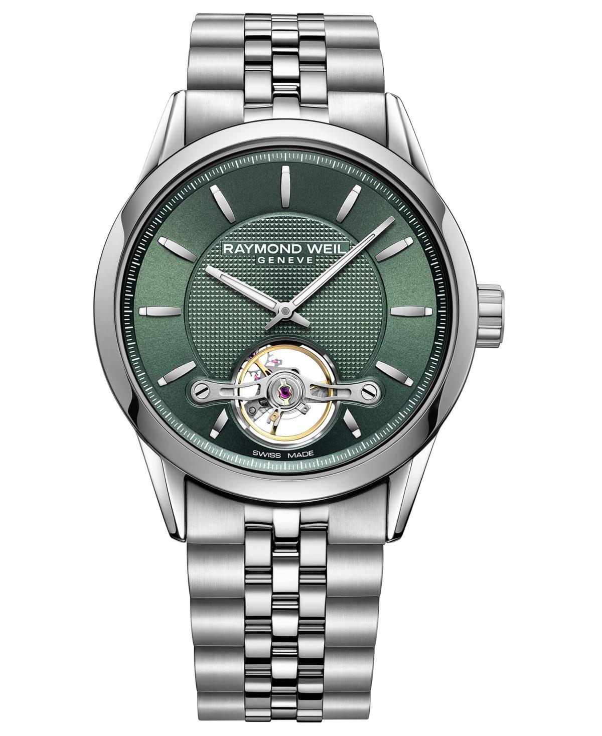 Mens Freelancer Green & Stainless Steel Automatic Bracelet Watch Product Image