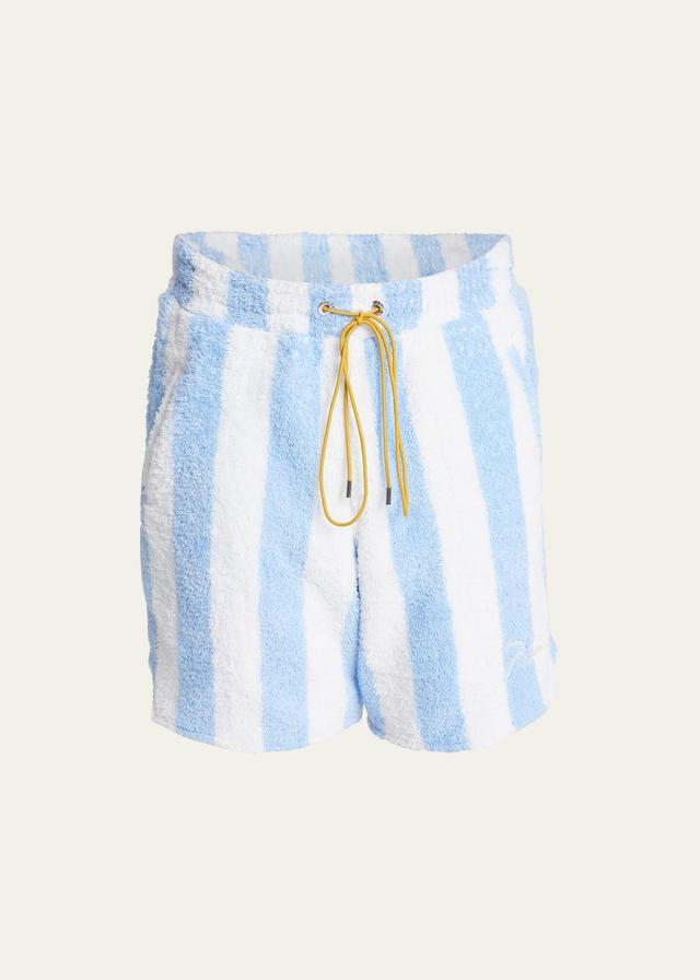 Mens Striped Terry Logo Shorts Product Image