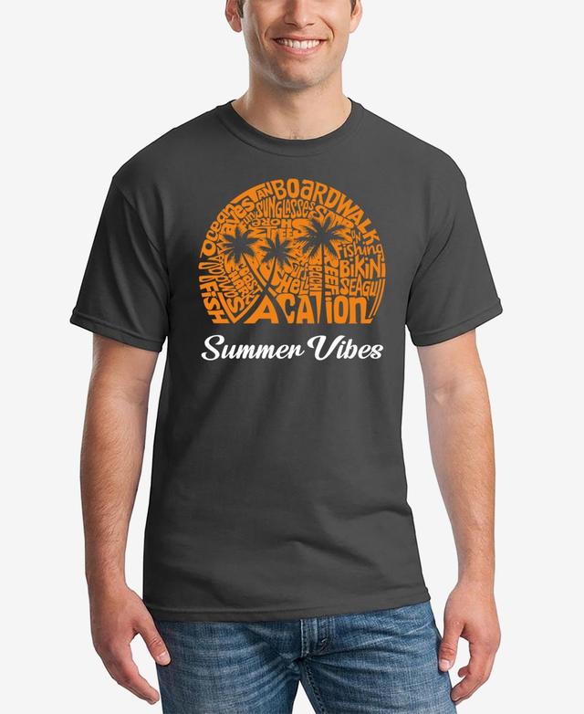 La Pop Art Mens Summer Vibes Word Art T-Shirt Product Image