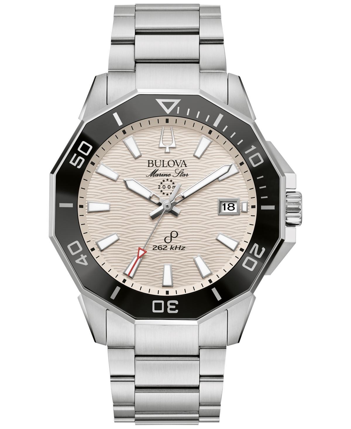 Bulova Mens Marine Star Stainless Steel Bracelet Watch 43mm - Silver-tone Product Image