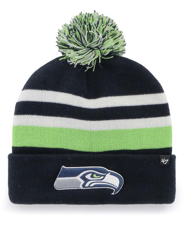 Mens College Navy Seattle Seahawks State Line Cuffed Knit Hat with Pom Product Image