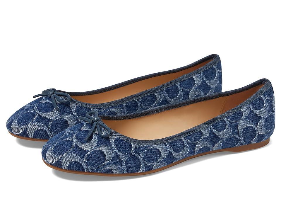 COACH Abigail Signature C Denim Ballet Flat Denim) Women's Flat Shoes Product Image