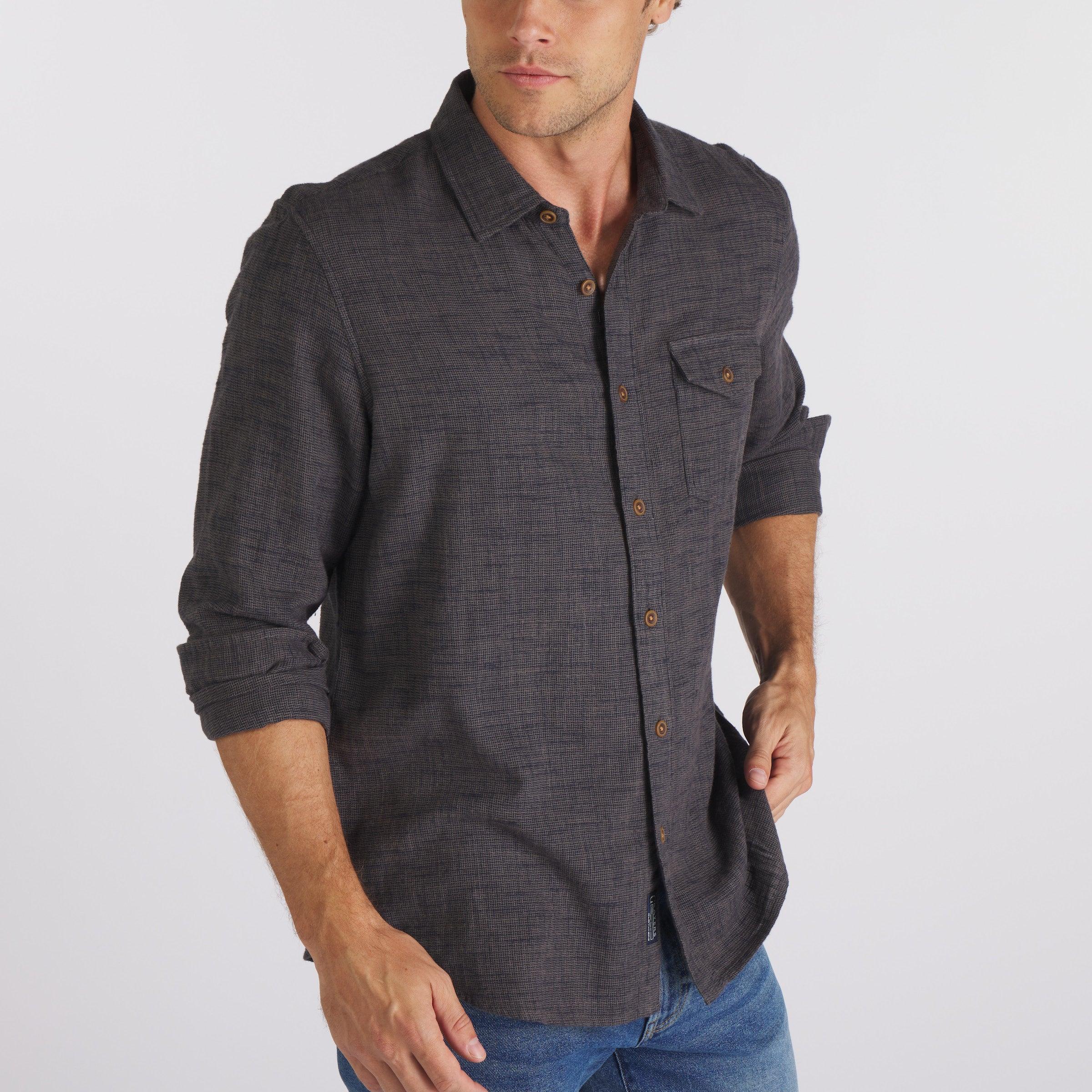 Linear Slub Twill Shirt - Forged Iron Product Image