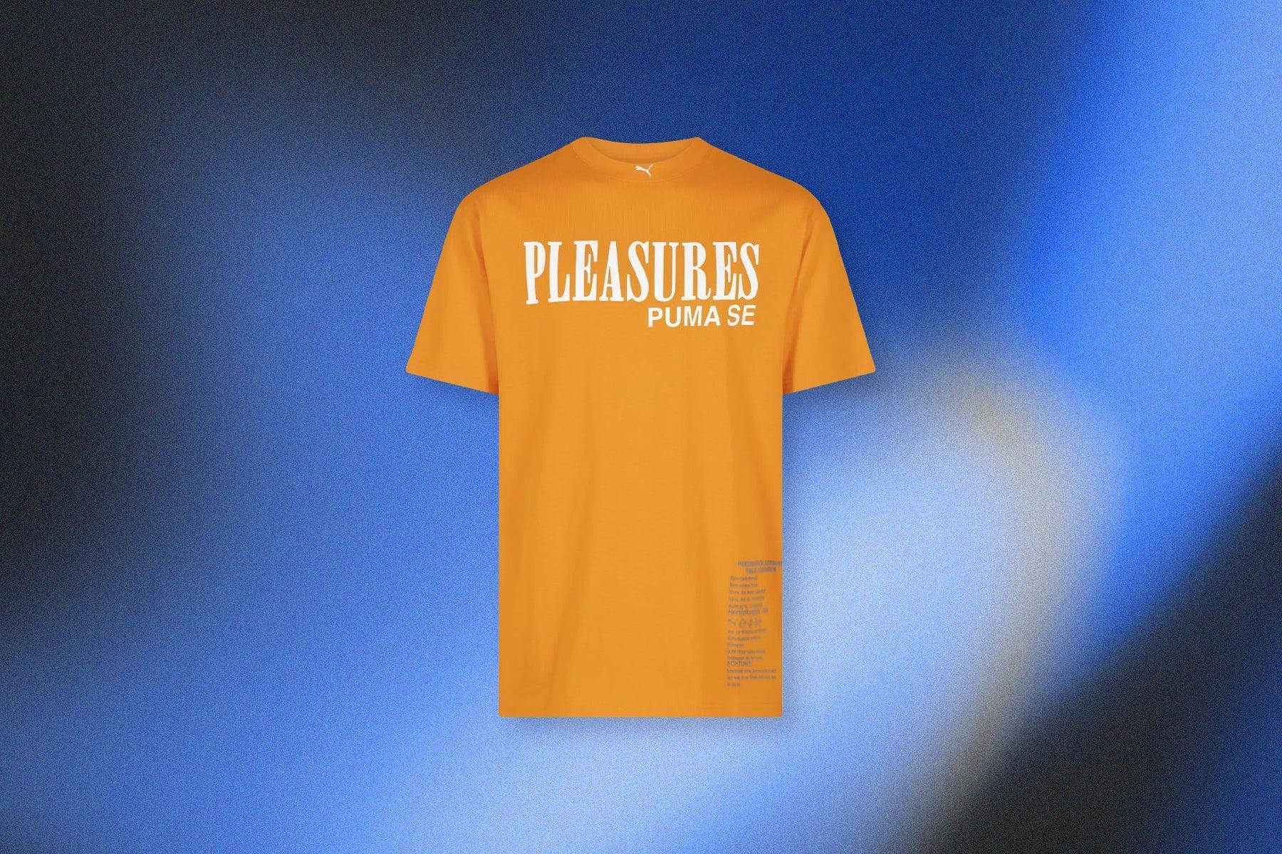 Puma x Pleasures Typo Tee - Orange Male Product Image