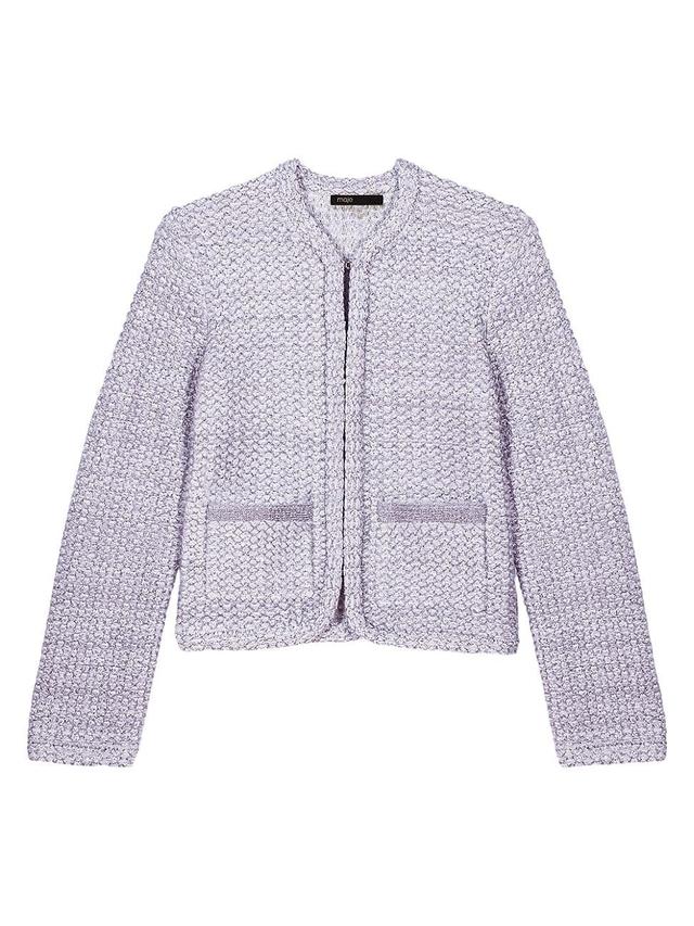 Womens Tweed-Look Knit Cardigan Product Image