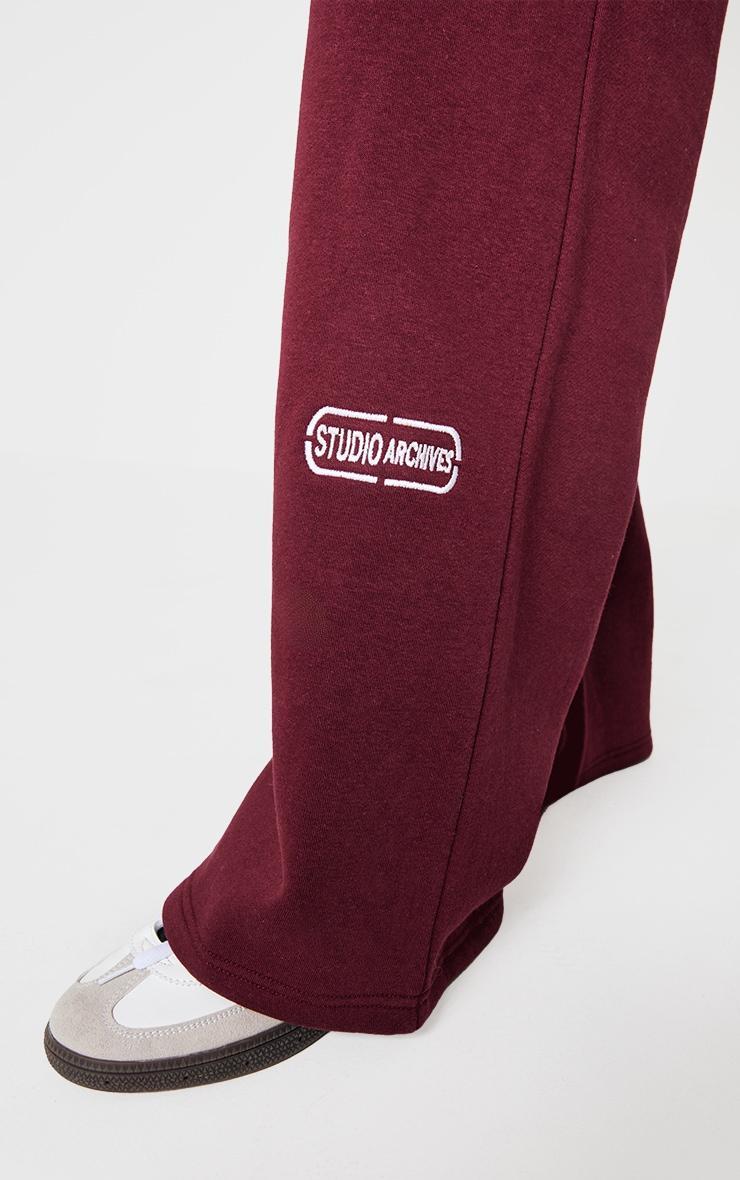 Burgundy Thin Waistband Drop Crotch Sweatpants Product Image