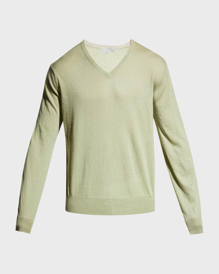 Men's Extra Lightweight Wool-Cashmere V-Neck Sweater Product Image