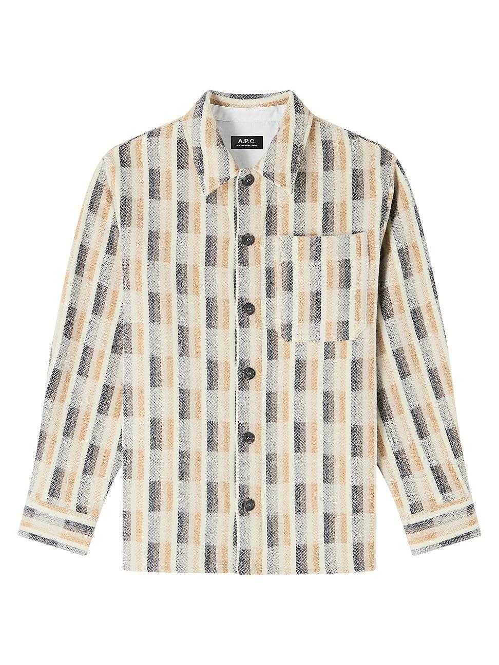 Mens Stanley Printed Wool Button-Front Shirt Product Image