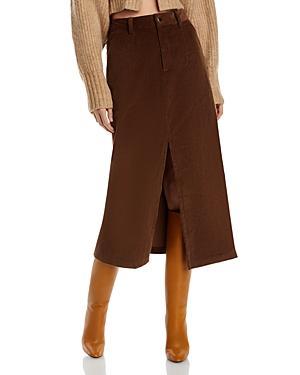 Womens Cooper Corduroy Cotton-Blend Midi-Skirt Product Image