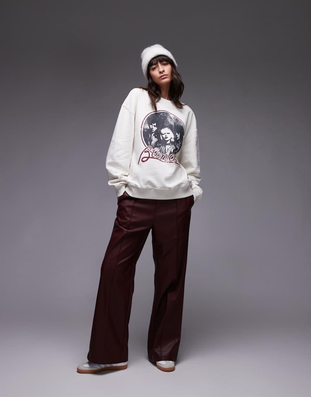 Topshop graphic license Blondie oversized sweatshirt Product Image