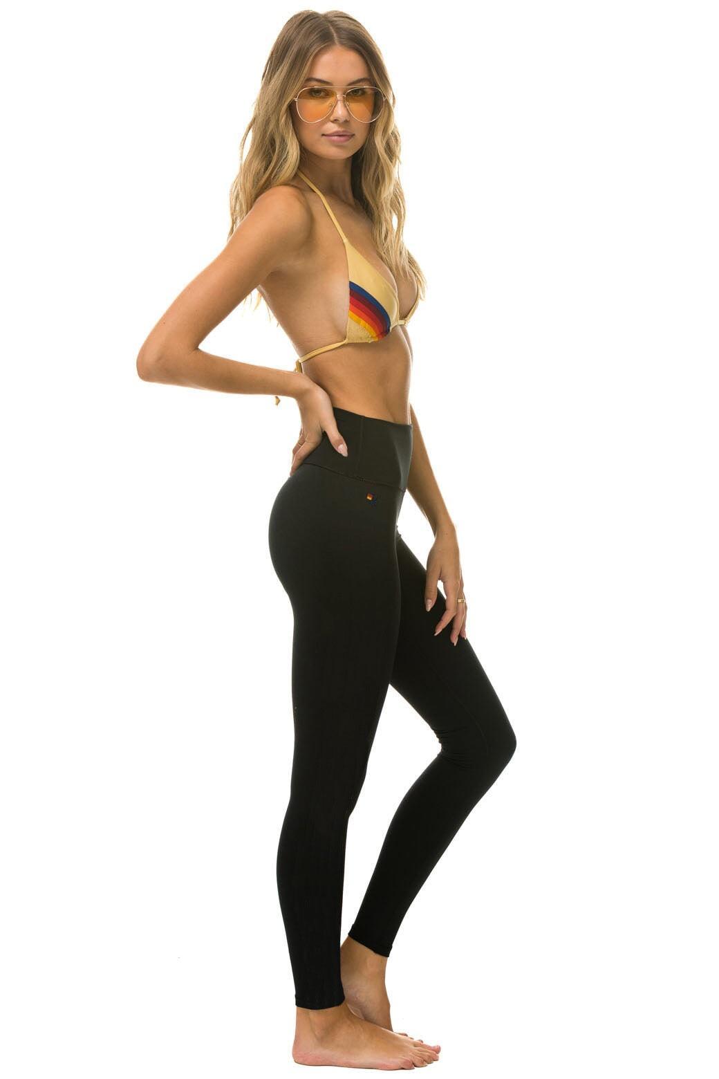 FULL LENGTH HI-RISE BOLT LEGGINGS - BLACK Female Product Image