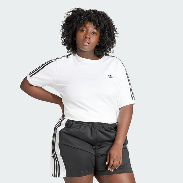 adidas Adicolor 3-Stripes Baby Tee (Plus Size) Better Scarlet 4X Womens Product Image