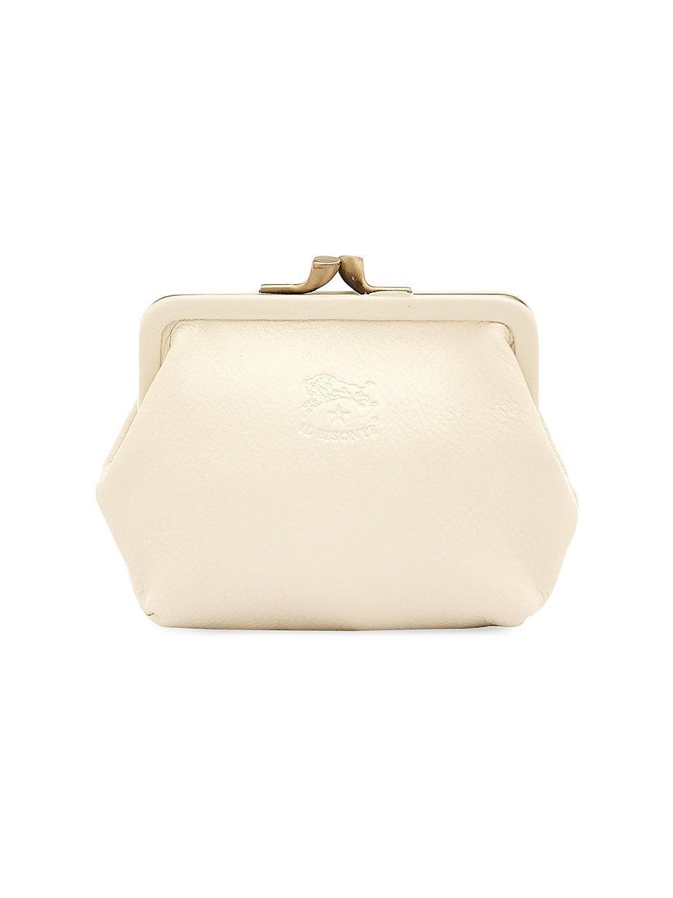 Womens Classic Manuela Leather Coin Purse - Bianco Product Image